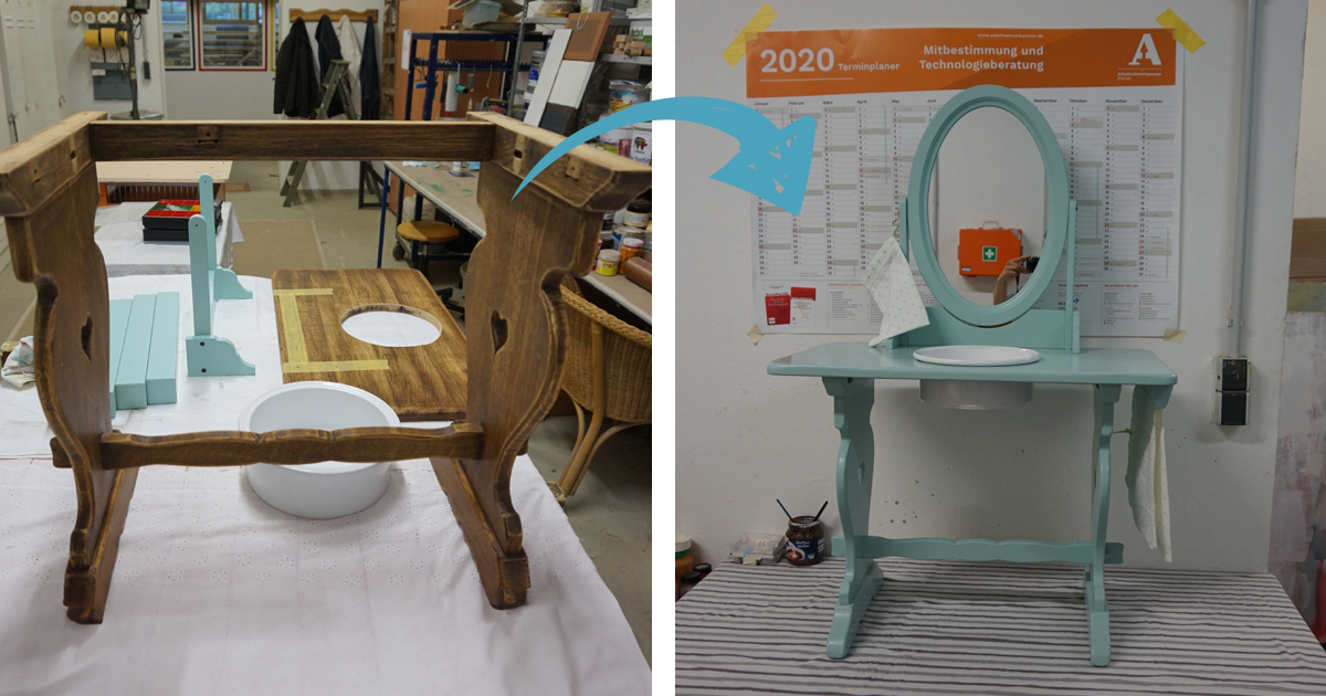 Waschtisch vorher - nachher